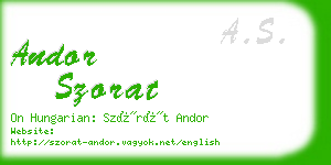 andor szorat business card